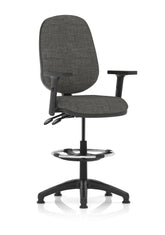 Eclipse Plus II Chair Charcoal Adjustable Arms Hi Rise Kit KC0260 DD